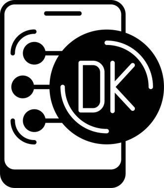 Danimarka Krone para birimi simgesi, vektör illüstrasyonu