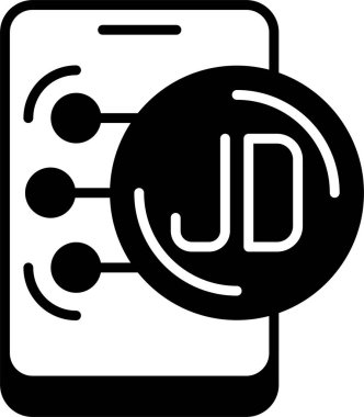 Ürdün Dinar para birimi simgesi, vektör illüstrasyonu