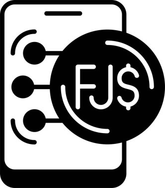 Fiji Doları ikon vektör illüstrasyonu