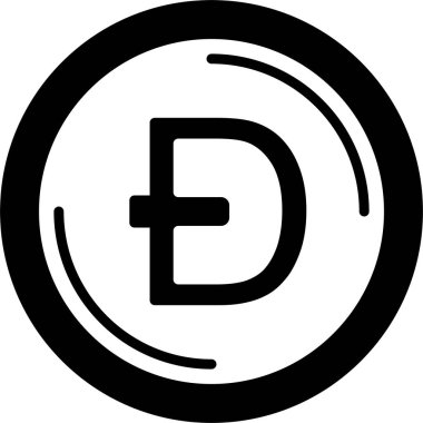 Dogecoin para birimi simgesi ana hat biçiminde