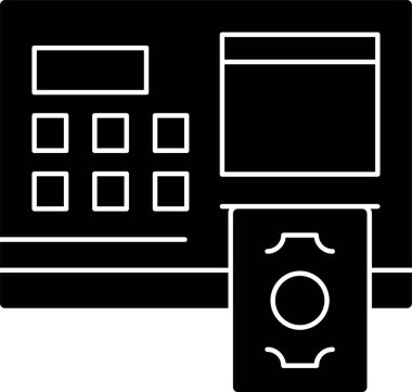 atm bankası finans simgesi ana hatları biçiminde