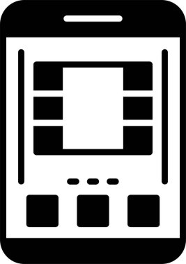 Video web simgesi, basit illüstrasyon