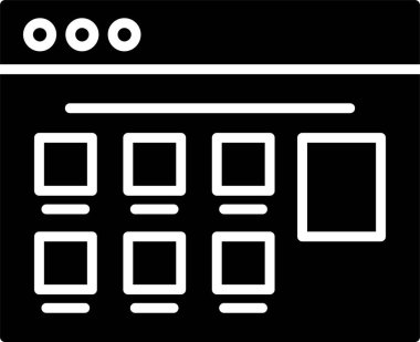 E-ticaret web sitesi simgesi, basit vektör illüstrasyonu