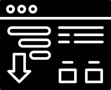 Tarayıcı arayüzü veri simgesi ana hat biçiminde