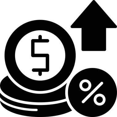 Faiz oranı web simgesi basit illüstrasyon
