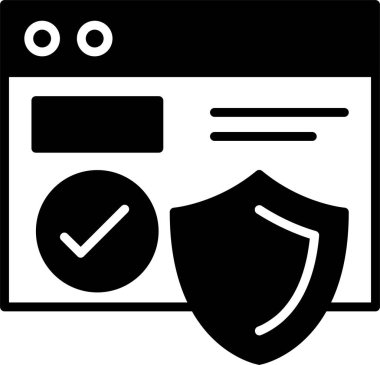 Çevrimiçi güvenlik web simgesi basit illüstrasyon