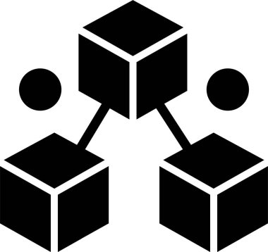 Blockchain web simgesi basit illüstrasyon