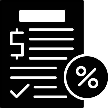 Vergilendirme dosya simgesi, vektör illüstrasyonu  