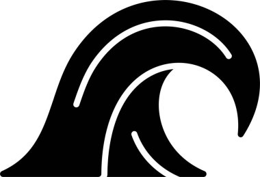 Dalga simgesi. özet sörf vektörü simgesi