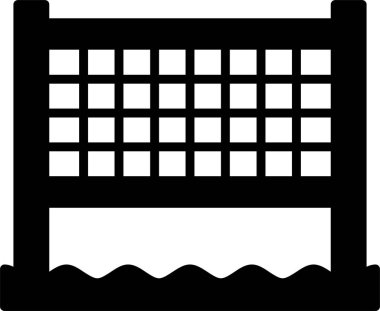  Plaj voleybolu web ikonu vektör illüstrasyonu 