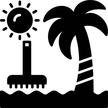 Plaj simgesi, vektör illüstrasyonu basit tasarım