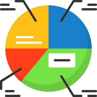 Pie Chart web simgesi vektör illüstrasyonu