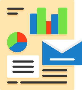 E- posta pazarlama analitik web simgesi vektör illüstrasyonu