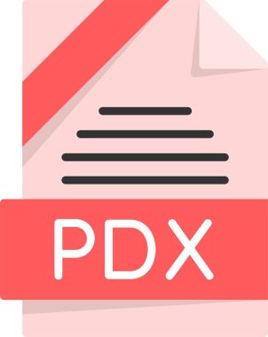 PDX file format, web icon, vector illustration clipart