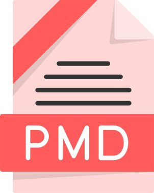 PMD file format, web icon, vector illustration clipart