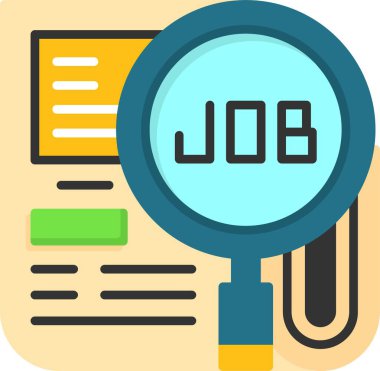 İş arama simgesi, vektör çizim