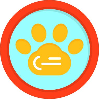 Evcil hayvan izi web simgesi basit illüstrasyon