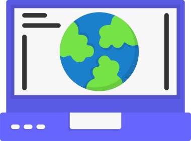 Bilgisayar. Web simgesi basit illüstrasyon