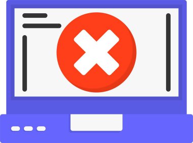 Doldurulmuş ana hatlar biçiminde hata simgesi