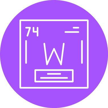 Tungsten öğesinden periyodik tablo. Metalik simge güzel Mercek parlaması ile render 3d