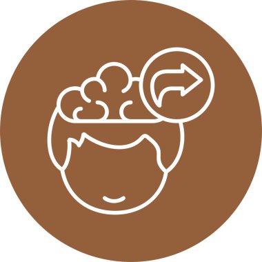 Vektör çizimi, insan düşüncesinin simgesi, tekrar yap