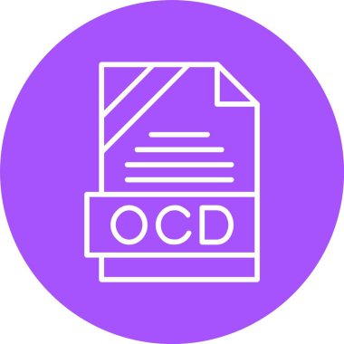 OCD dosya biçimi, web simgesi, vektör illüstrasyonu