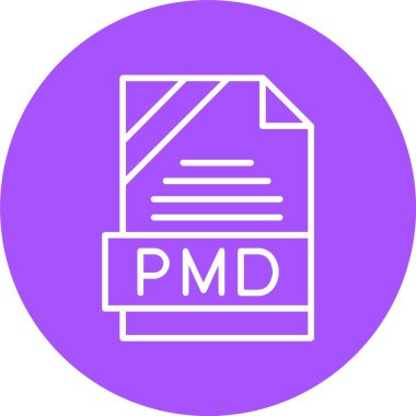 PMD dosya biçimi, web simgesi, vektör illüstrasyonu