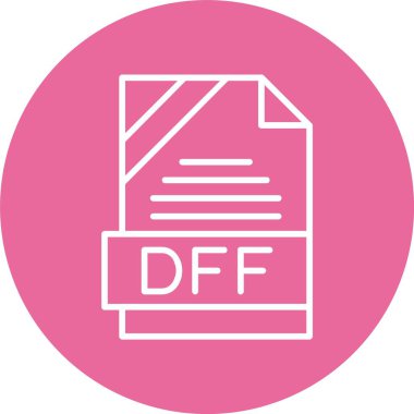 DFF file format, web icon, vector illustration clipart