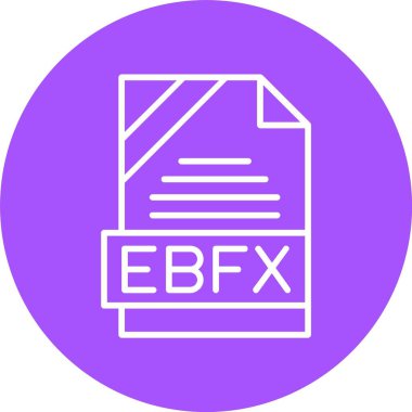 EBFX dosya biçimi, web simgesi, vektör illüstrasyonu