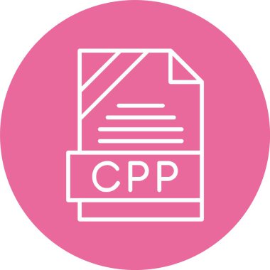 CPP file format icon, vector illustration simple design clipart