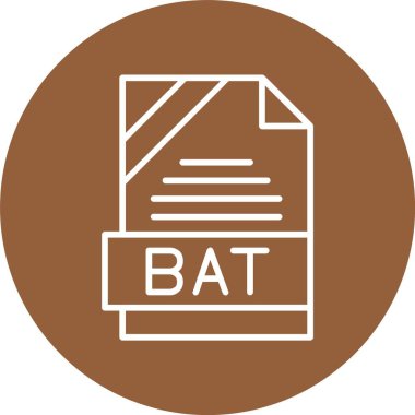 BAT dosya biçimi simgesi, vektör illüstrasyonu basit tasarım
