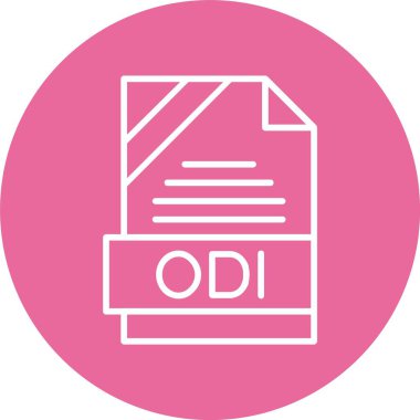  ODI dosya biçimi simgesi, vektör illüstrasyonu basit tasarım