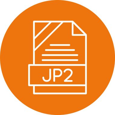 JP2 file format, web icon, vector illustration clipart