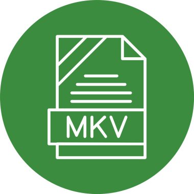 MKV dosya biçimi, web simgesi, vektör illüstrasyonu