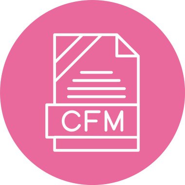 CFM file format, web icon, vector illustration clipart