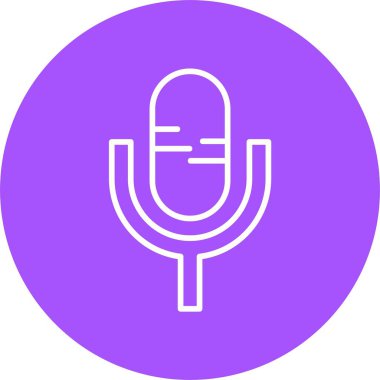 mikrofon düz simgesi, vektör illüstrasyonu