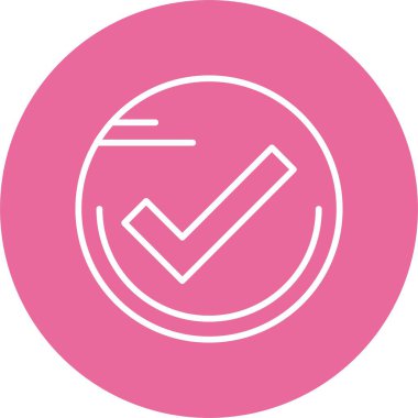 Kontrol imi düz simgesi, vektör illüstrasyonu