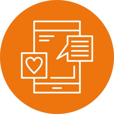 Sosyal Medya web simgesi basit illüstrasyon