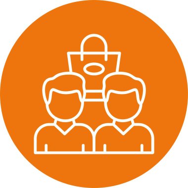 güzel insanlar vektör çizgisi simgesi