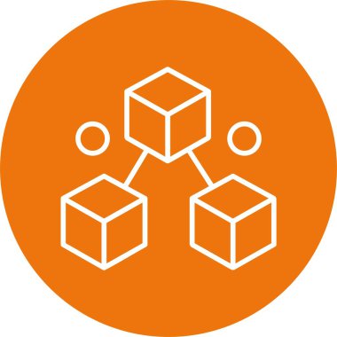 Blockchain web simgesi basit illüstrasyon