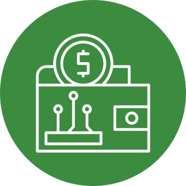  Dijital Cüzdan Web simgesi basit illüstrasyon