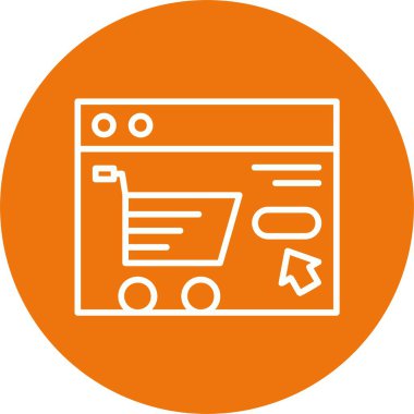 E-ticaret alışveriş arabası simgesi, vektör illüstrasyonu