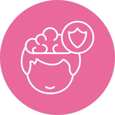 Vektör çizimi, insan düşüncesinin simgesi, güvenlik