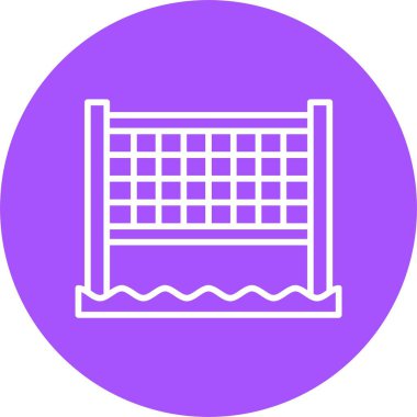  Plaj voleybolu web ikonu vektör illüstrasyonu 