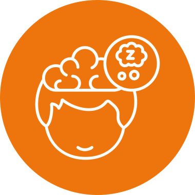 Beyni olan insan kafası simgesi, vektör basit tasarım