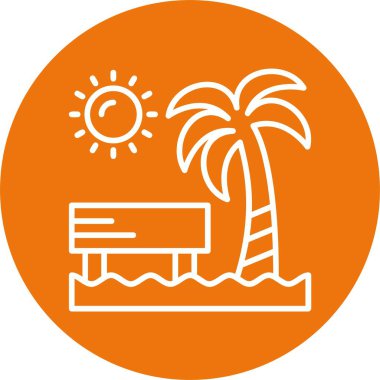 Plaj simgesi, vektör illüstrasyonu basit tasarım