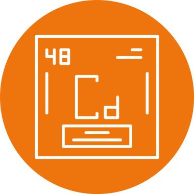 Periyodik Tablo öğesi kadmiyum simgesi beyaz arka plan üzerinde. Vektör çizim.