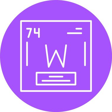 Tungsten öğesinden periyodik tablo. Metalik simge güzel Mercek parlaması ile render 3d