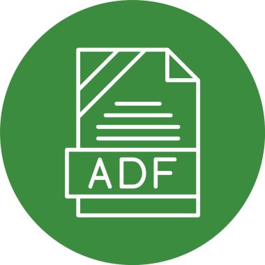 ADF dosya biçimi, web simgesi, vektör illüstrasyonu