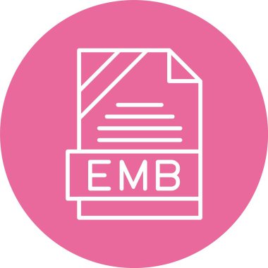 EMB dosya biçimi, web simgesi, vektör illüstrasyonu